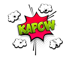 Wall Mural - comic text kapow speech bubble pop art style