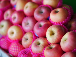 Group of Apple For Sale At Market.