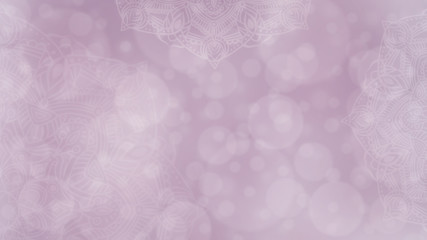Wall Mural - Soft pink and mauve textured bokeh background with mandalas