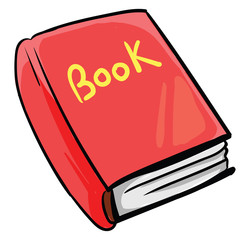 Canvas Print - Red book , illustration, vector on white background