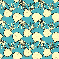 Wall Mural - Jellyfish pattern , illustration, vector on white background