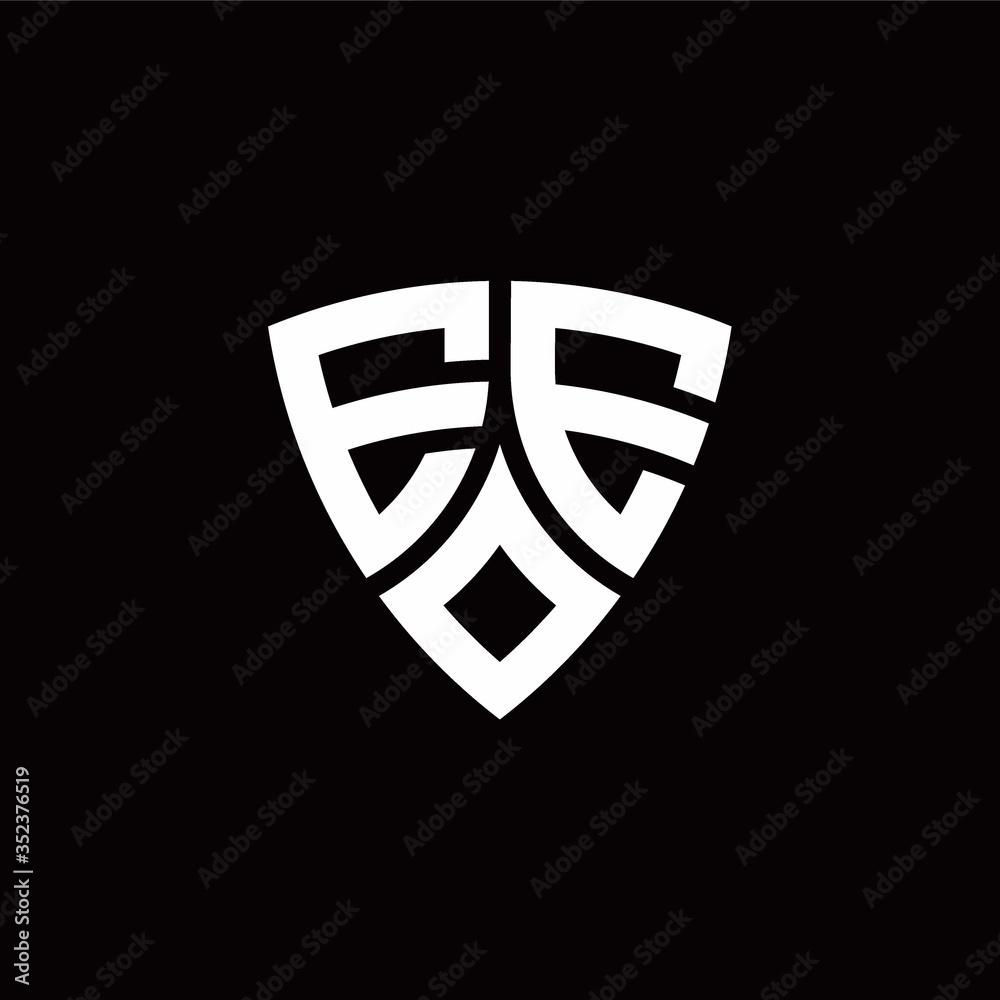 EE monogram logo with modern shield style design template Stock Vector ...