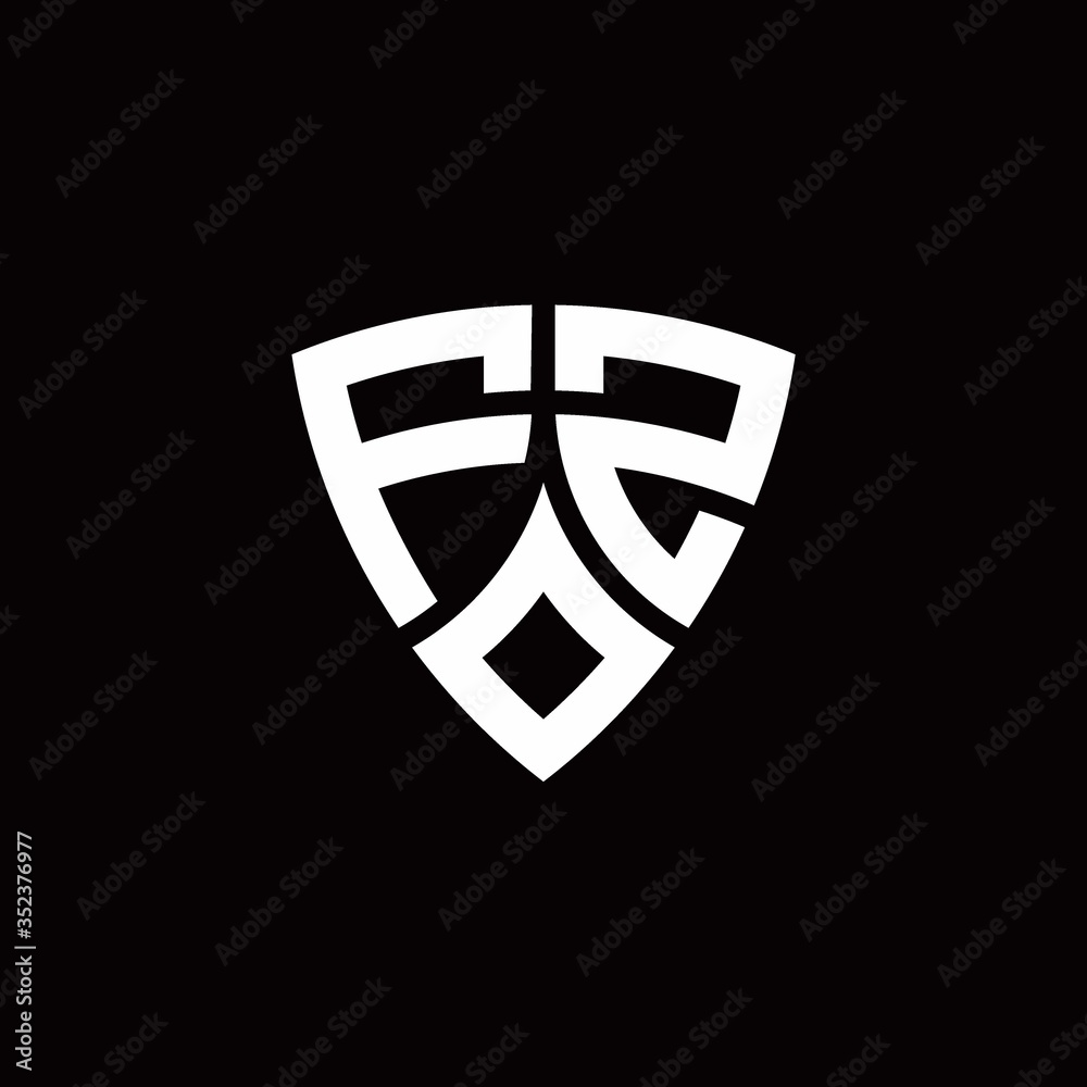 FZ monogram logo with modern shield style design template Stock Vector ...