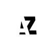 Initial letters Logo black positive/negative space AZ