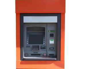 ATM terminal in a frame for issuing money