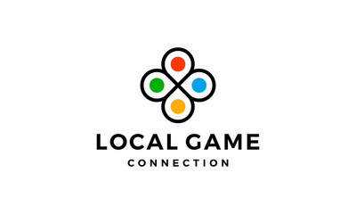 Wall Mural - local game connection logo design concept