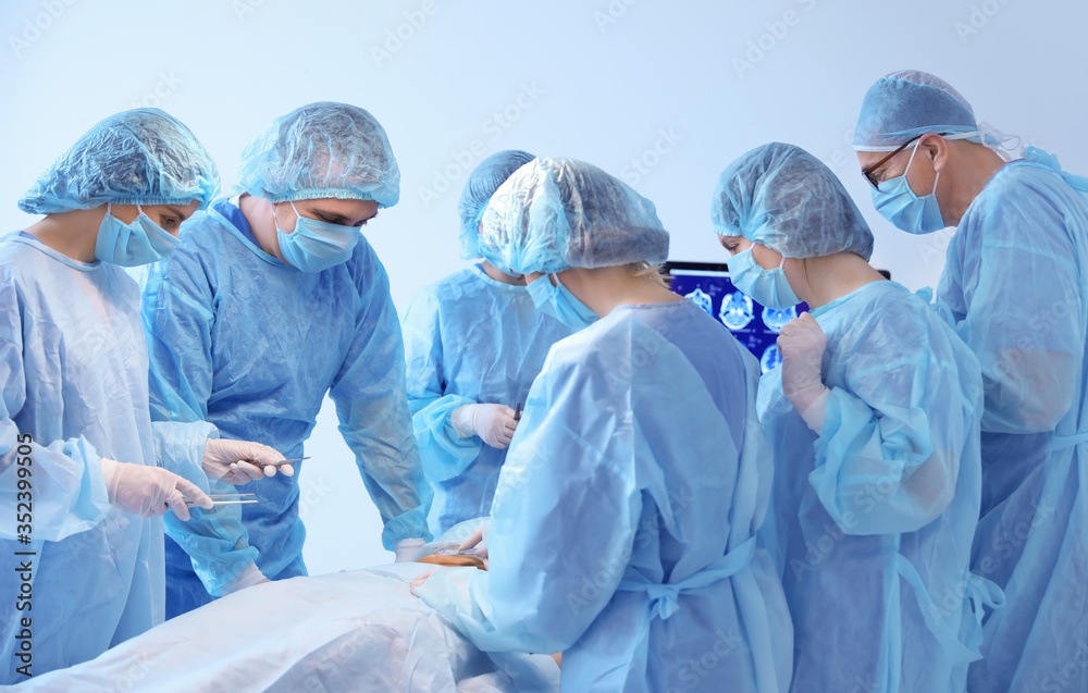 Operating of patient in modern hospital