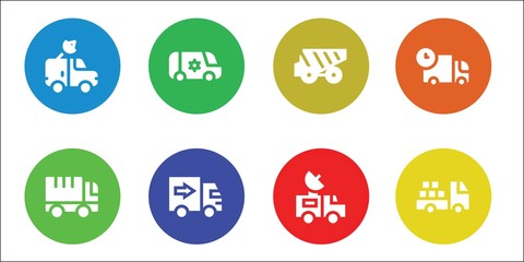 Poster - Modern Simple Set of lorry Vector filled Icons