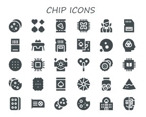 Wall Mural - chip icon set