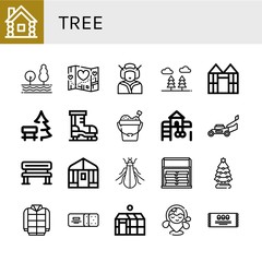 Sticker - tree icon set