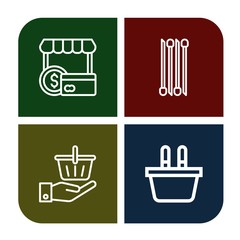 Sticker - grocery icon set