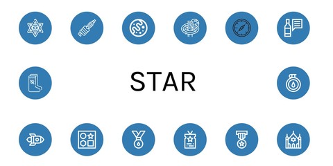 Wall Mural - star simple icons set