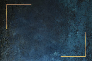 Wall Mural - gold frame on grunge blue background vector
