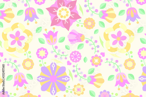 Folk art design element patterned background vector Tableau sur Toile