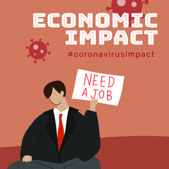 Wall Mural - Economic impact during coronavirus pandemic template vector