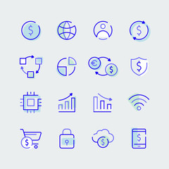 Sticker - Cryptocurrency design elements vector set