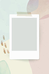 Canvas Print - Blank instant photo frame on neutral watercolor background vector