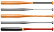 Set of baseball bats. Vector illustration.