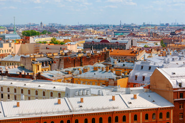 Wall Mural - Aerial view of Saint Petersburg, Russia during a sunny day in summer