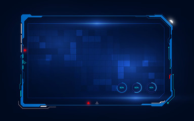 Poster - abstract tech sci fi hologram frame template design background