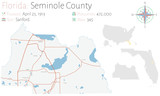 Fototapeta Mapy - Large and detailed map of Seminole county in Florida, USA.