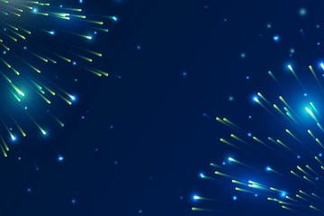 Wall Mural - green neon meteor background design vector