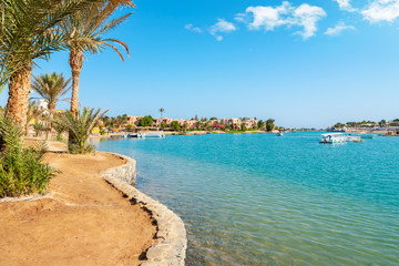 Wall Mural - Town of El Gouna waterfront. Egypt