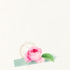 Wall Mural - Blank pink rose frame vector