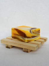 Soap On A Wooden Soap Dish Care Yellow Handmade Soap