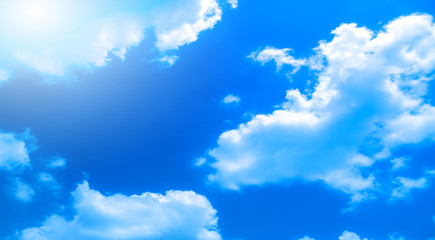 Wall Mural - blue sky with beautiful natural white clouds