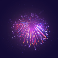 Wall Mural - multicolored vector fireworks, explosion of joy in the sky