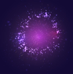 Wall Mural - multicolored vector fireworks, explosion of joy in the sky