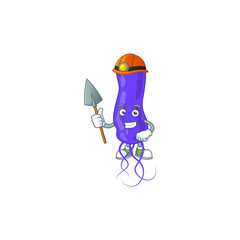 Sticker - Blue spirila as a miner cartoon character design