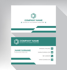 Canvas Print - Modern. vector business card template. design green and white color