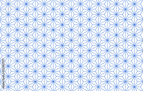 透過背景の青地に白い掠れ模様の和柄 麻の葉 Stock Vector Adobe Stock