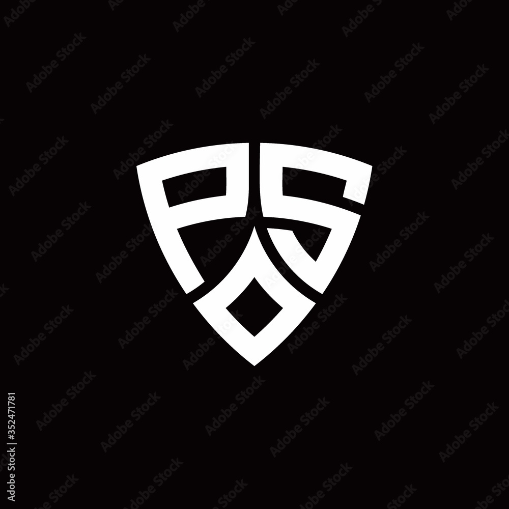 PS monogram logo with modern shield style design template Stock Vector ...