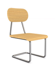 Sticker - School chair on white background. Isolated 3D illustration