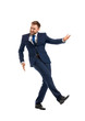 © Pixel-Shot - Handsome dancing businessman on white background