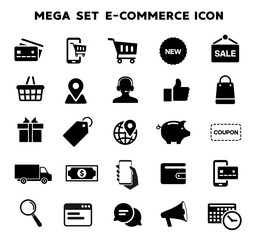 Wall Mural - Online shopping icons set, payment elements vector illustration
