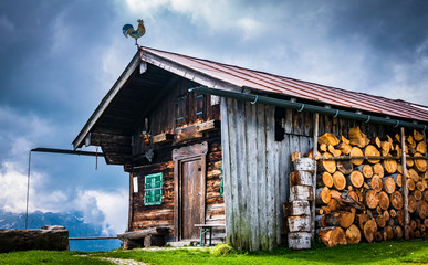 Sticker - hut at the european alps