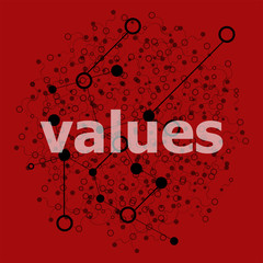 Poster - Text Values. Business concept . Abstract geometric background with lines, circles and dots