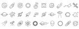 Fototapeta Kosmos - Cosmos icons set. Linear cosmos icons isolated. Vector illustration. Set of astronomy or space vector icons