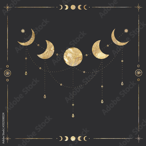 Fotografía chic golden luxurious retro vintage engraving style