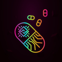 Aufkleber - Medical technology, pill nolan icon Simple thin line, outline vector of Medical techology icons for ui and ux, website or mobile application