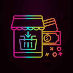 Poster - Debit card payment nolan icon Simple thin line, outline vector of Online shopping icons for ui and ux, website or mobile application