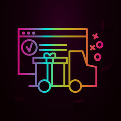 Fototapete - Truck deliver gift commerce nolan icon Simple thin line, outline vector of Online shopping icons for ui and ux, website or mobile application