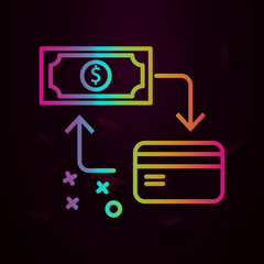 Fototapete - Card shop dollar nolan icon Simple thin line, outline vector of Online shopping icons for ui and ux, website or mobile application