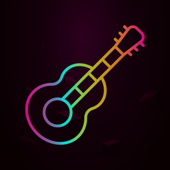 Poster - Guitar nolan icon Simple thin line, outline vector of Peace day icons for ui and ux, website or mobile application