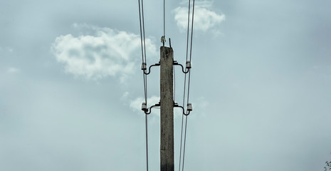 Electric pole and blue sky