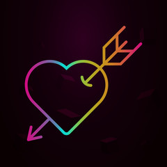 Poster - Love, arrow, heart nolan icon Simple thin line, outline vector of Peace day icons for ui and ux, website or mobile application